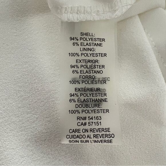 Tommy Hilfiger Scuba Crepe Sheath Dress Ruffle Sleeve Ivory White Petite 6P NWT - Picture 9 of 13